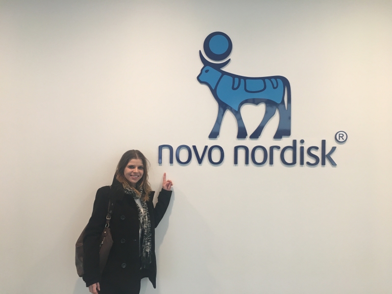 Dominika v centrále firmy Novo Nordisk v Kodani